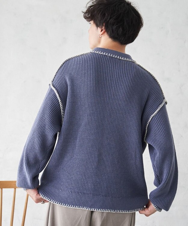 WEGO ハンドステッチポロプルオーバー ブルー