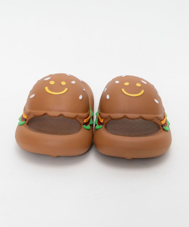 WEGO ニコニコハンバーガールームシューズ ブラウン