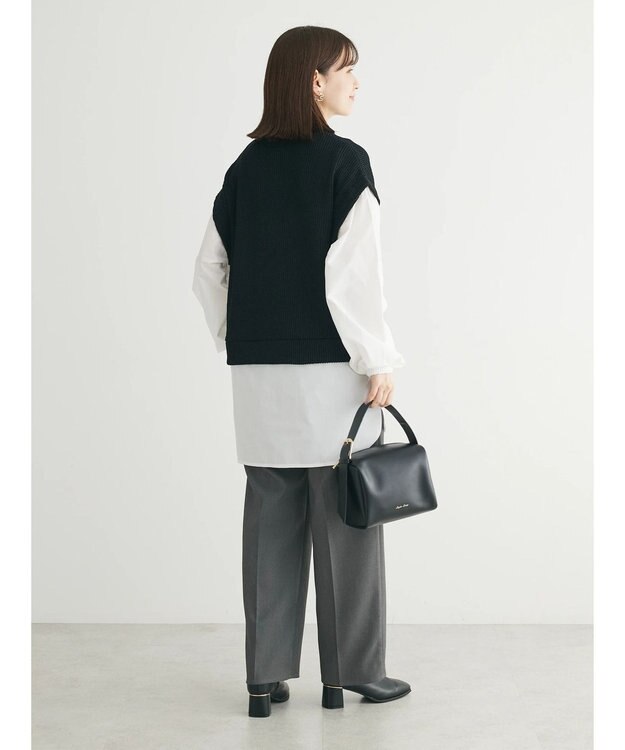 Green Parks ニットソードッキングチュニック Black