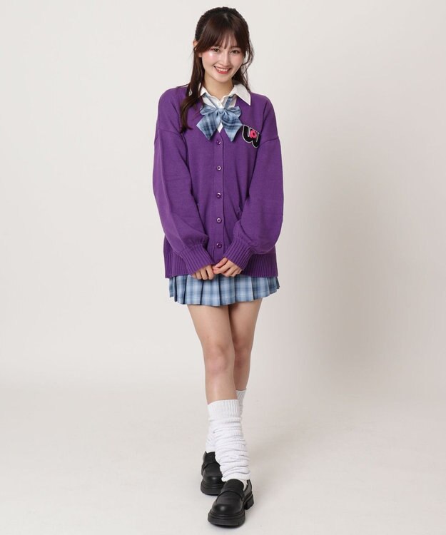 WEGO 【SCHOOLITEM】ワールドペガサスコラボカーディガン パープル