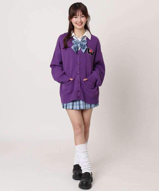 WEGO 【SCHOOLITEM】ワールドペガサスコラボカーディガン パープル