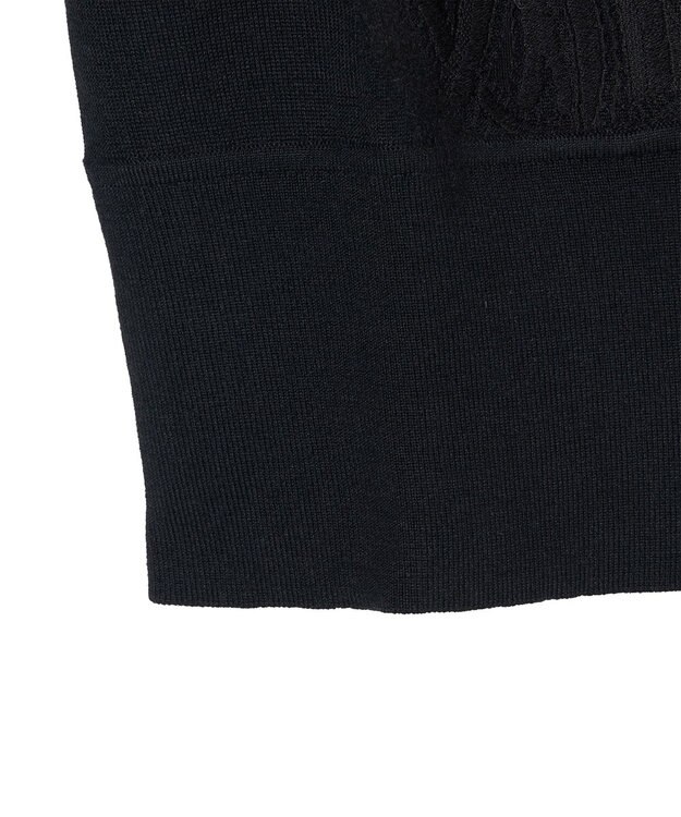 JOSEPH レース&ニット　Vネックカーディガン Black