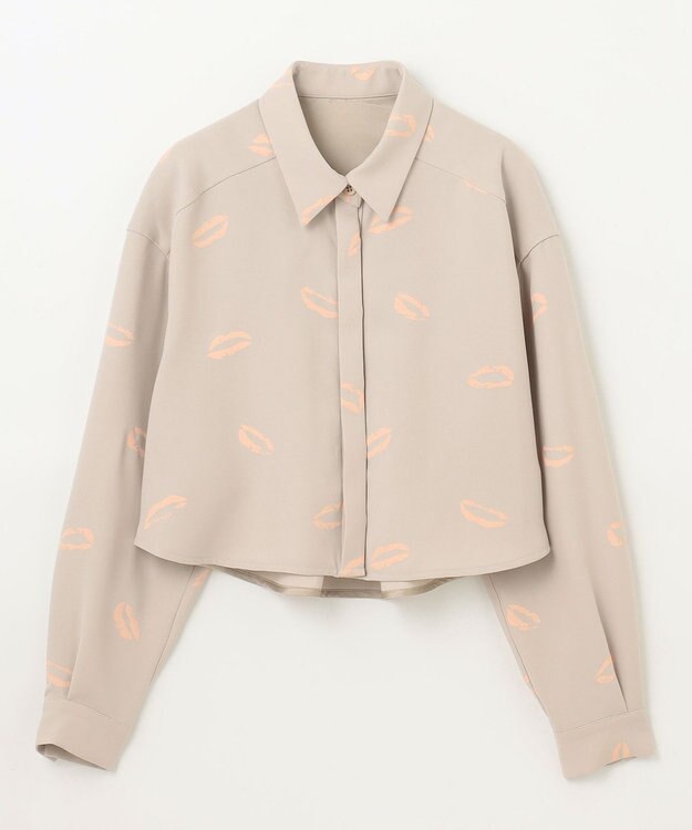 GRACE CONTINENTAL リップモチーフショートシャツ ベージュ