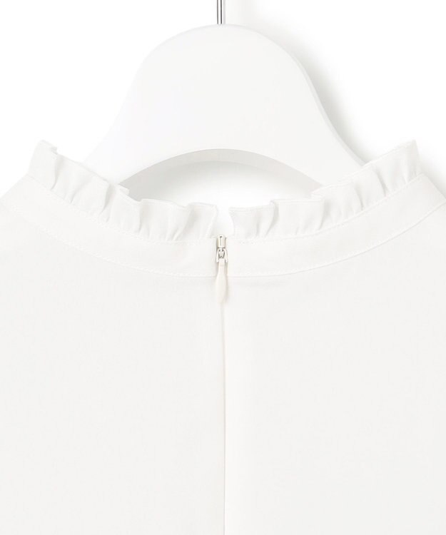 23区 L 【洗える】バックサテンアムンゼン フリルデザインシャツ ホワイト系