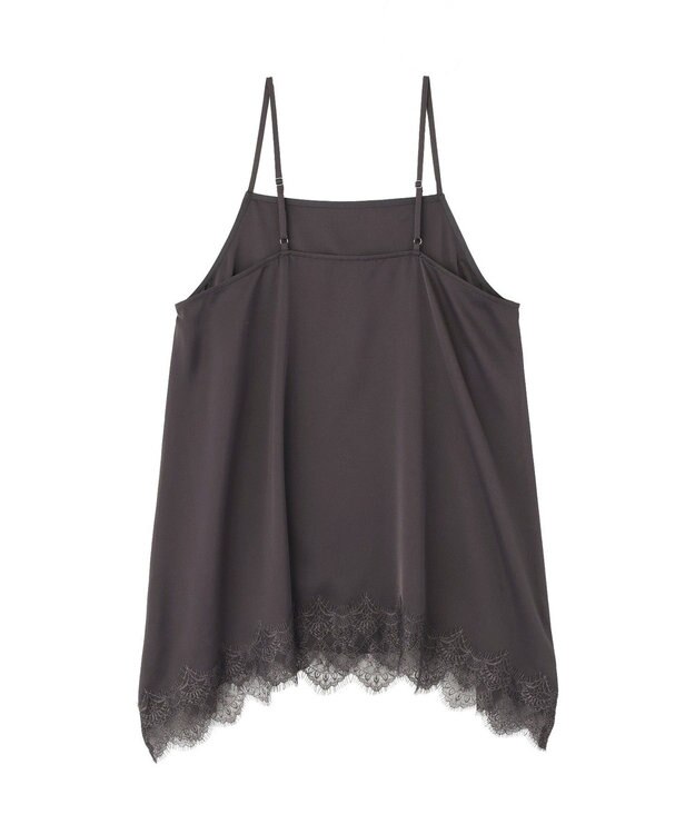 AMERICAN HOLIC イレギュラーヘムサテンレースキャミソール Charcoal Gray