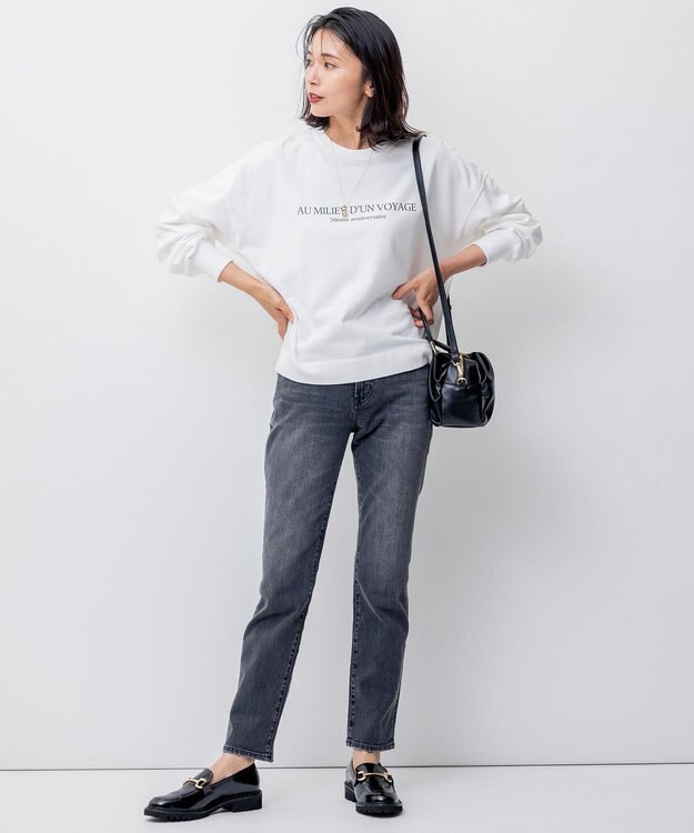 23区 【洗える】フレンチコットンテリー ロゴ トップス ホワイト系