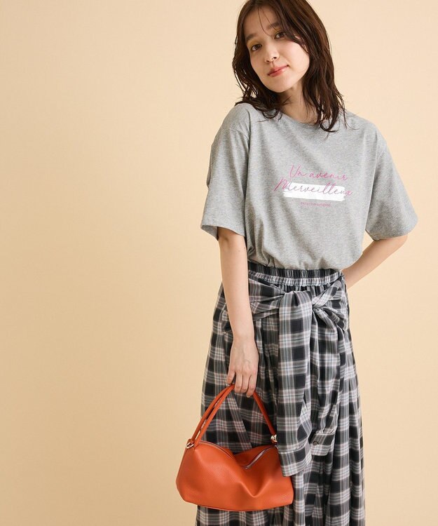 Green Parks 【適ON】箔プリントロゴＴシャツ Gray Mixture
