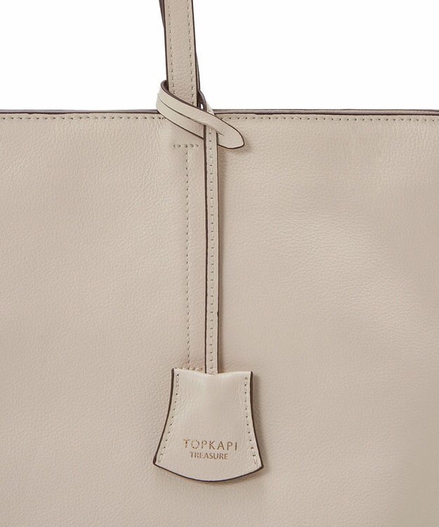 TOPKAPI 【TREASURE TOPKAPI】フロントステッチ　レザーA4トートバッグ クリーム