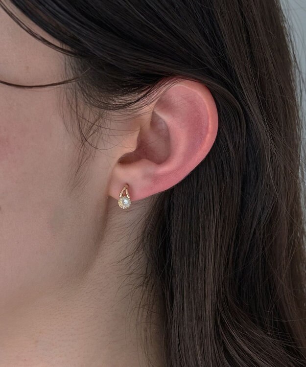 Phoebe 【金属アレルギー対応】【痛くないシリーズ】ルーセントビジューライトフィットイヤリング　ローズゴールド ローズゴールド