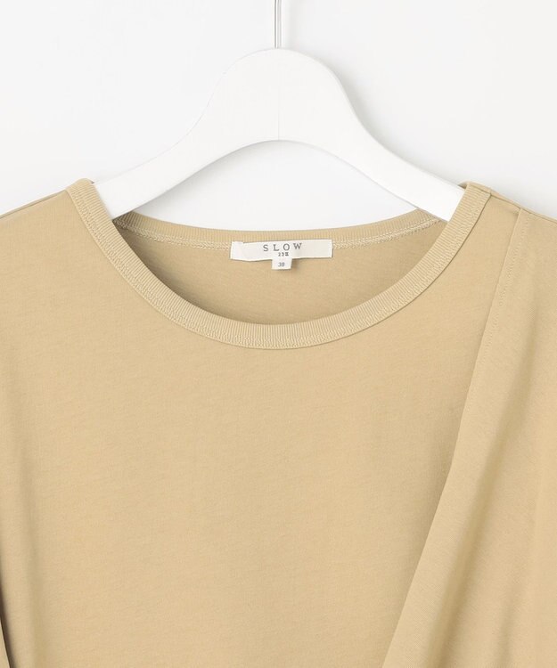 23区 S 【SLOW/一部店舗限定】ライトツイストコットン サッシュデザイン Tシャツ モスグリーン系
