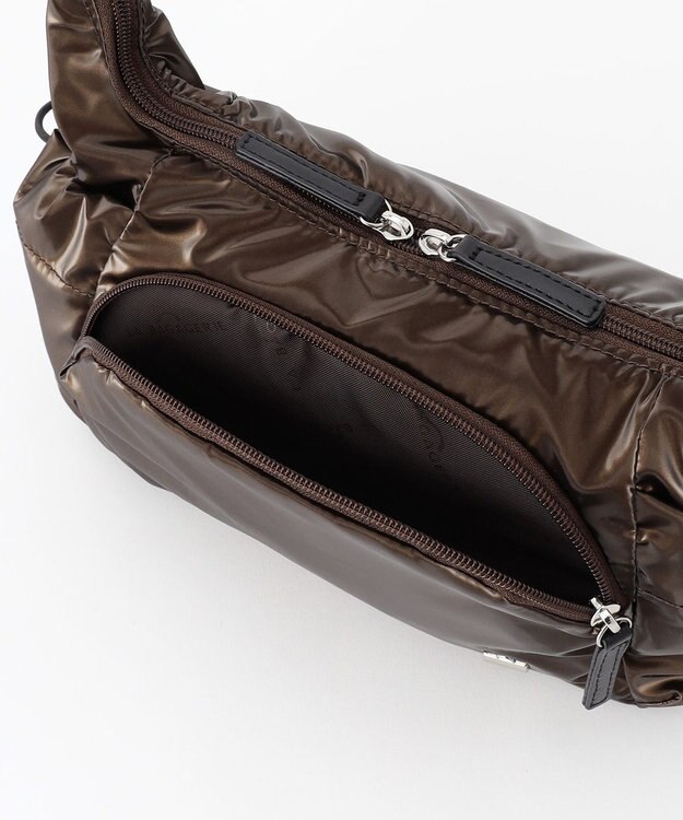 LA BAGAGERIE メタリックドロストポケット　ミニショルダーバッグ チョコ