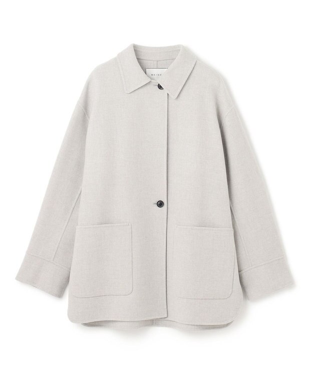 BEIGE， GRASSE / ステンカラーリバーショートコート L Gray