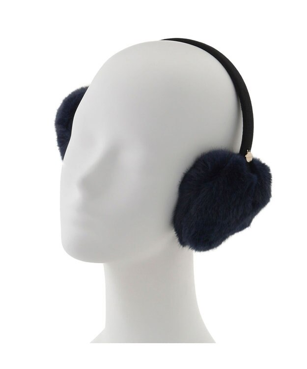 MOONBAT 【ラッピングBOX付き】FURLA ハート型イヤマフ ネイビーブルー