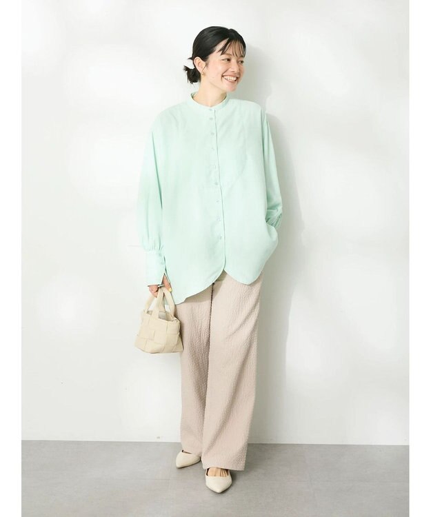 CRAFT STANDARD BOUTIQUE ふくれジャガードパンツ Gray Beige