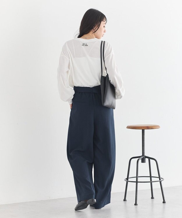 earth music&ecology 【予約】アソートツータックベルトパンツ ネイビー