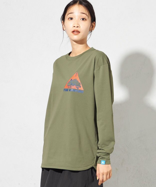SHARE PARK LADIES 【UNISEX】UVカット アートコラボロングTシャツ〈CAMP〉（S・Mサイズ） カーキ