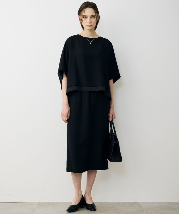 ICB L 【先行予約】FluidBackSatin ナロースカート ブラック