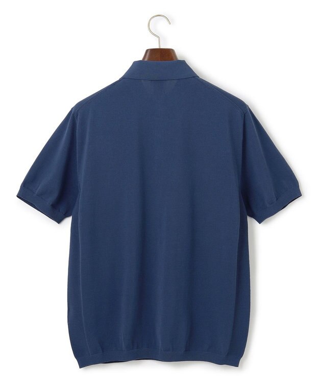 J.PRESS MEN 機能×縫製₌快適な着心地 「高見え」ニットポロ【接触冷感 / 洗える】ホールガーメントニット ポロシャツ ブルー系