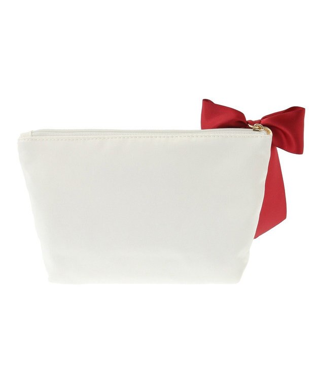 Maison de FLEUR チェリー刺繍ポーチ Ivory