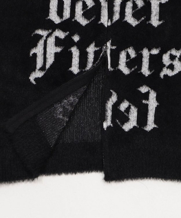 WEGO シャギーグラフィックZIPパーカー ブラック