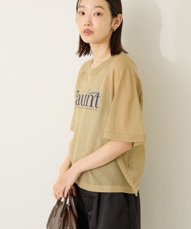 AMERICAN HOLIC プリントロゴシアーニットプルオーバー Olive