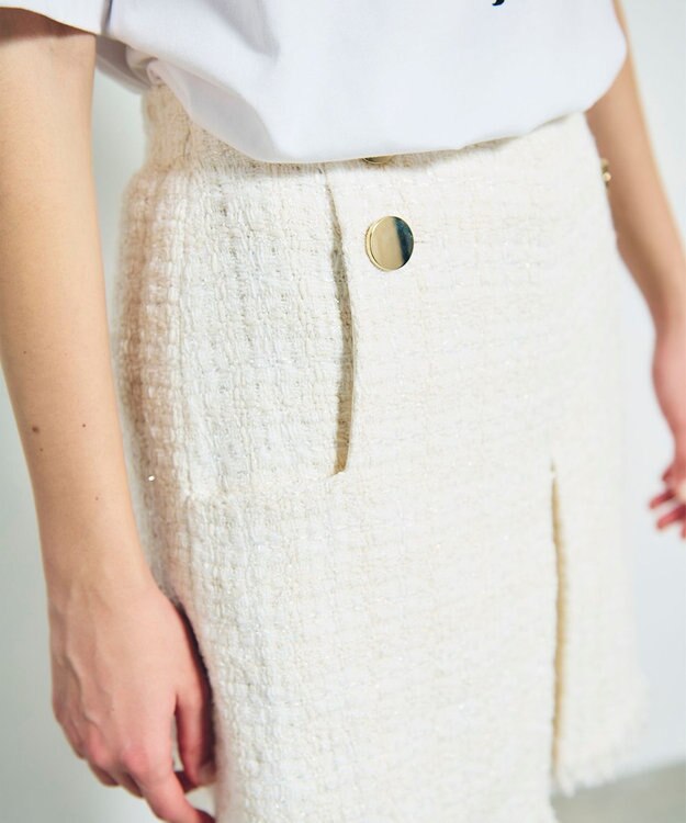 GRACE CONTINENTAL ツイードボックスタックショートパンツ キナリ