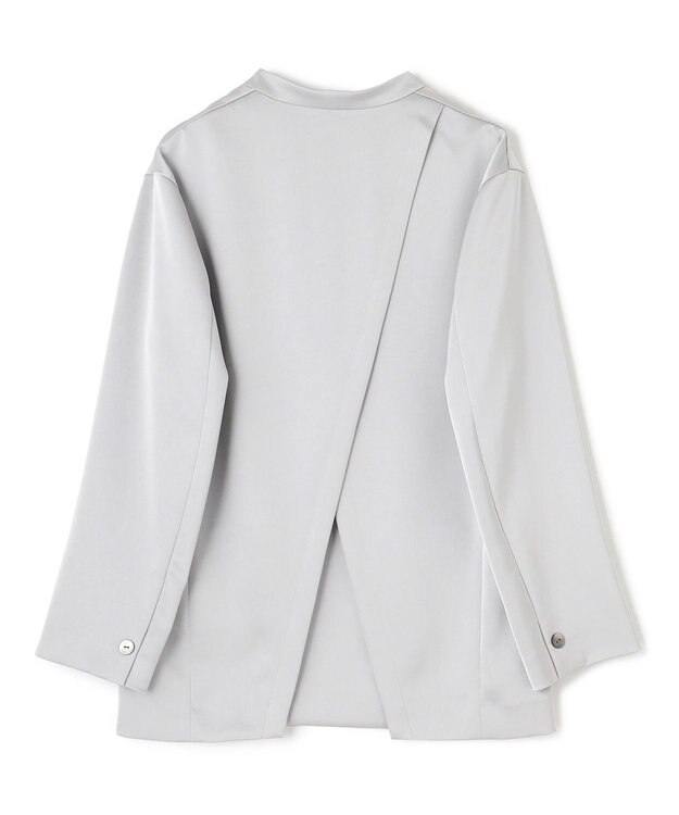 uncrave シャイニーダブルサテン ジャケット シルバーグレー