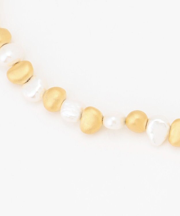 自由区 淡水パール3WAY ネックレス マットゴールド