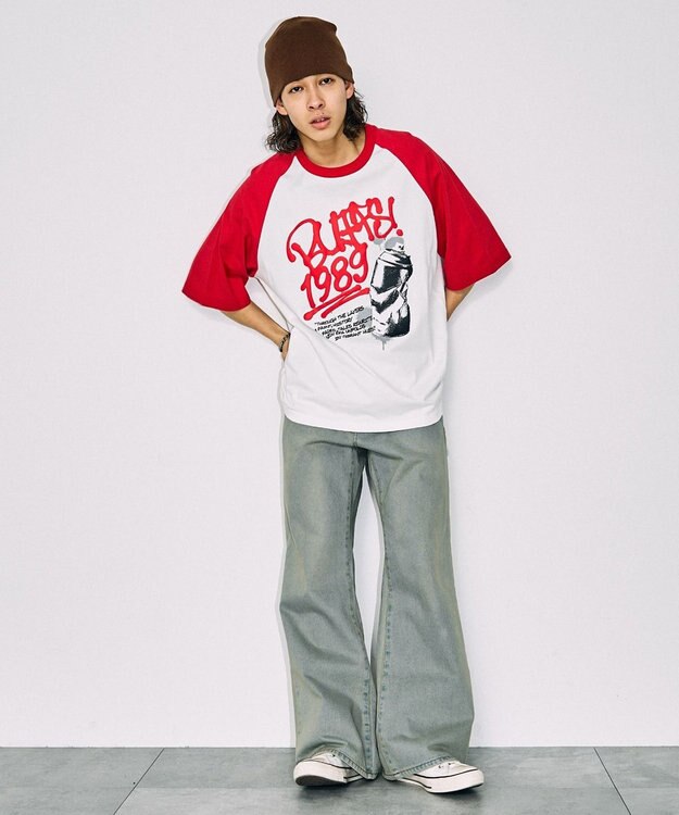 WEGO フォトグラフィックラグランBIGT（S） 柄1