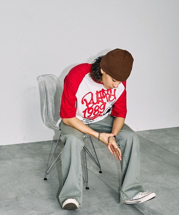 WEGO フォトグラフィックラグランBIGT（S） 柄1