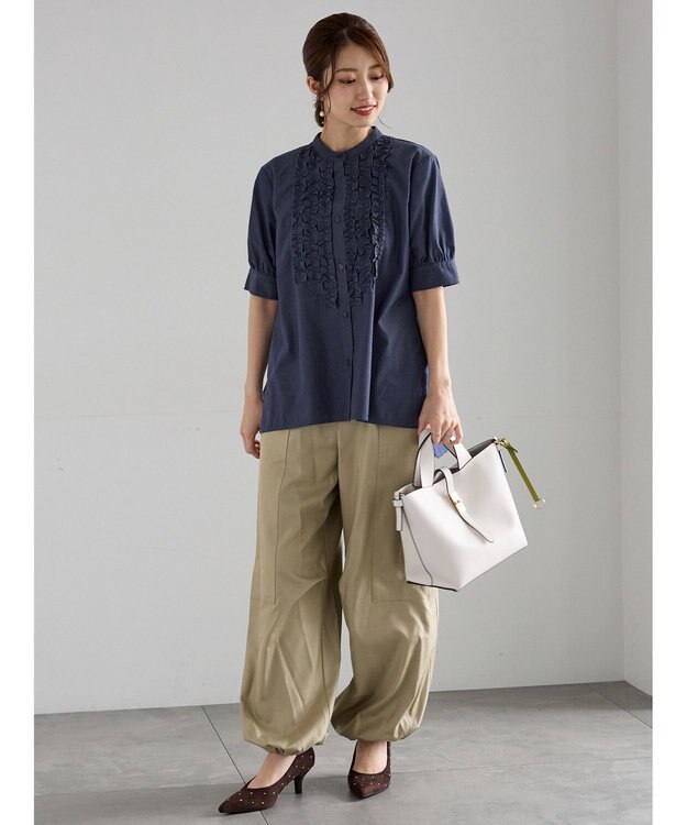 Te chichi シャイニーツイルパラシュートパンツ《2025Autumn catalog item》 カーキ