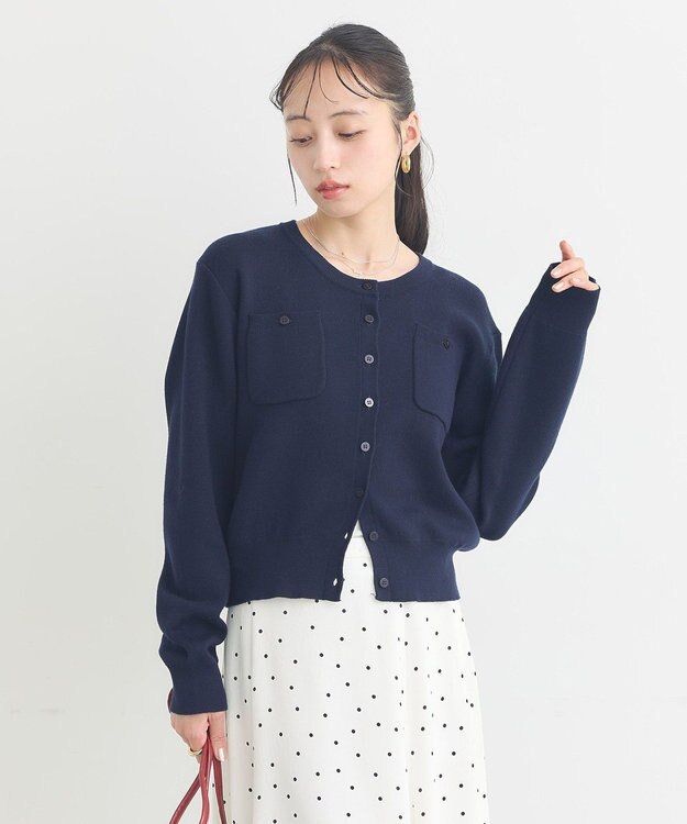 earth music&ecology ダブルポケットカーディガン Navy