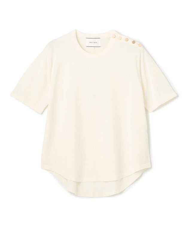 BEIGE， NADIA / ストレッチ メタルボタンニット Ecru