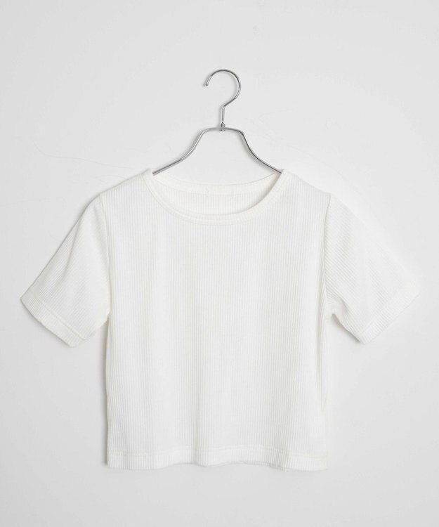 WEGO 【洗える/SML】コンパクトリブT ホワイト