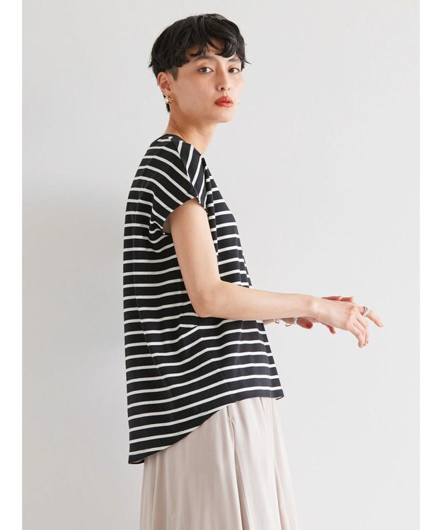 AMERICAN HOLIC キレイＣｏｔｔｏｎフレンチスリーブカットプルオーバー Border