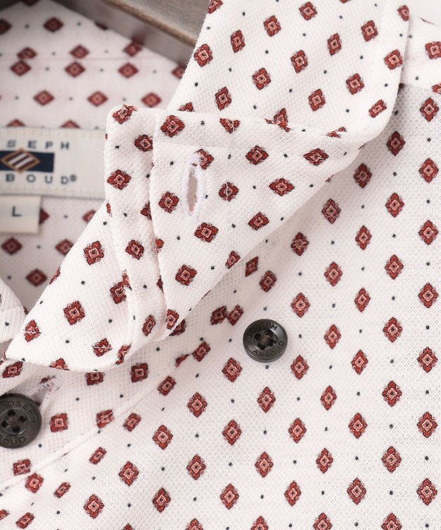 JOSEPH ABBOUD 【綿100％・ストレッチ・イージーケア】コンフォートジャージー プリント シャツ ワイン系5