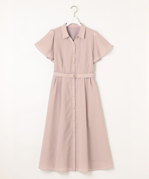 ANY SIS 【洗える】ビューティフレアシャツ ワンピース スモーキーピンク