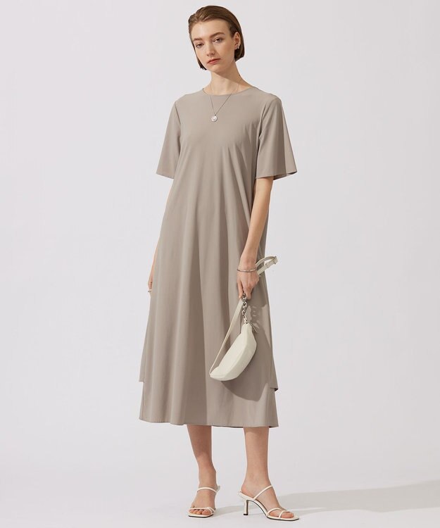 ICB 【接触冷感・UVカット・速乾・洗える】マットスキューバ  ワンピース ライトオリーブ系