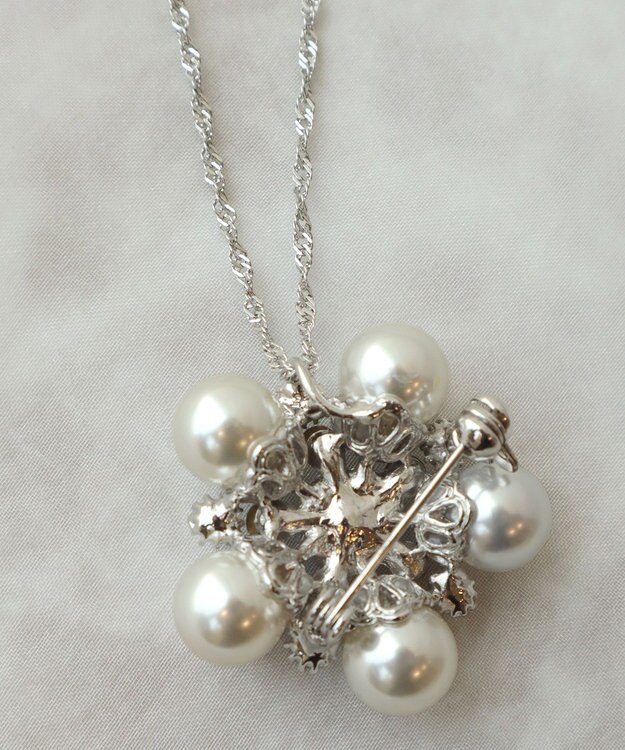 Tiaclasse パールブローチ２WAYネックレス シルバー