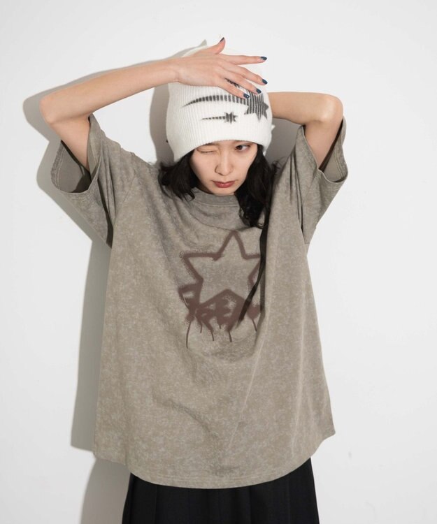 WEGO 【ユニセックス着用ITEM】スノーダイグラフィックT ベージュ