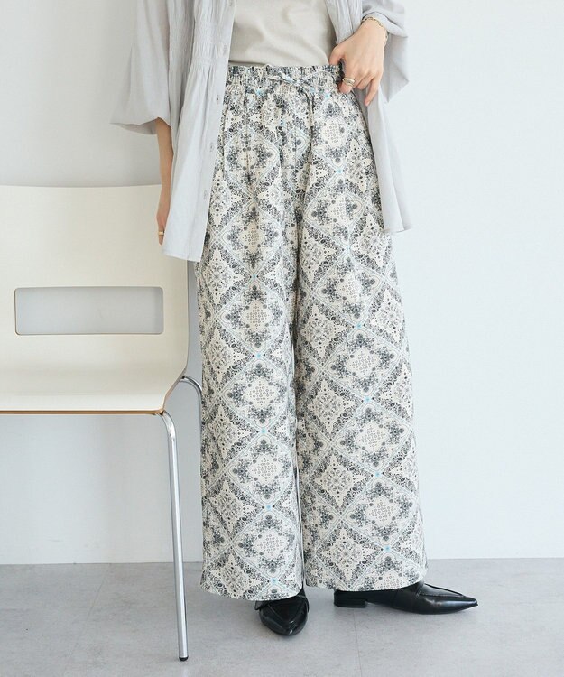 CRAFT STANDARD BOUTIQUE プリントイージーパンツ Light Beige