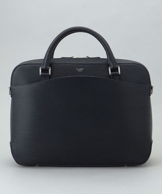 GOTAIRIKU 日本製【PELLE MORBIDA】型押しレザー ブリーフバッグ ネイビー系