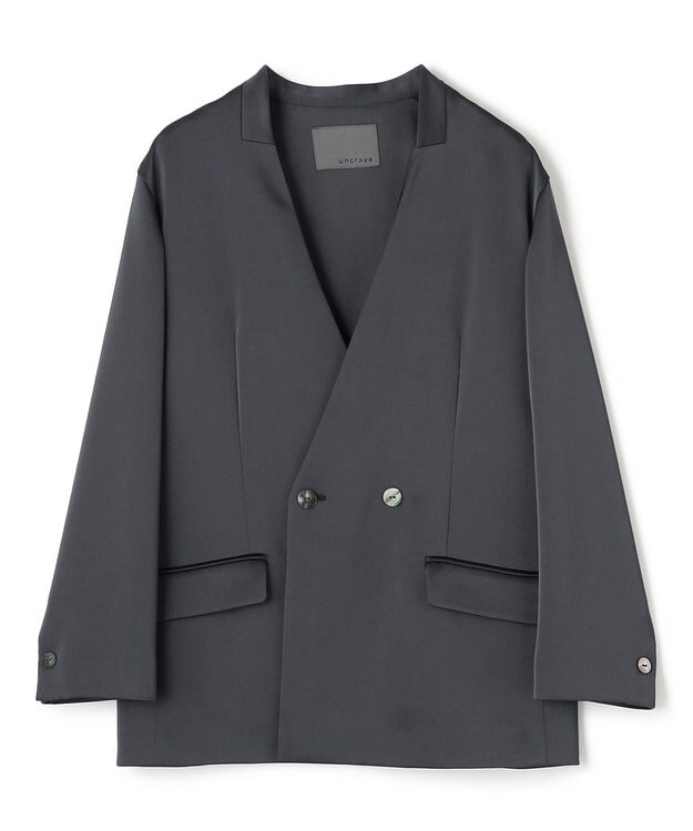 uncrave シャイニーダブルサテン ジャケット スレート