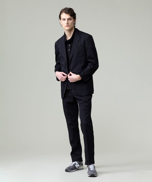 J.PRESS MEN 【KING SIZE】【MECHANICAL】【セットアップ対応 / 超軽量 / 清涼感 / 洗える】ハイパワーストレッチジャケット ブラック系