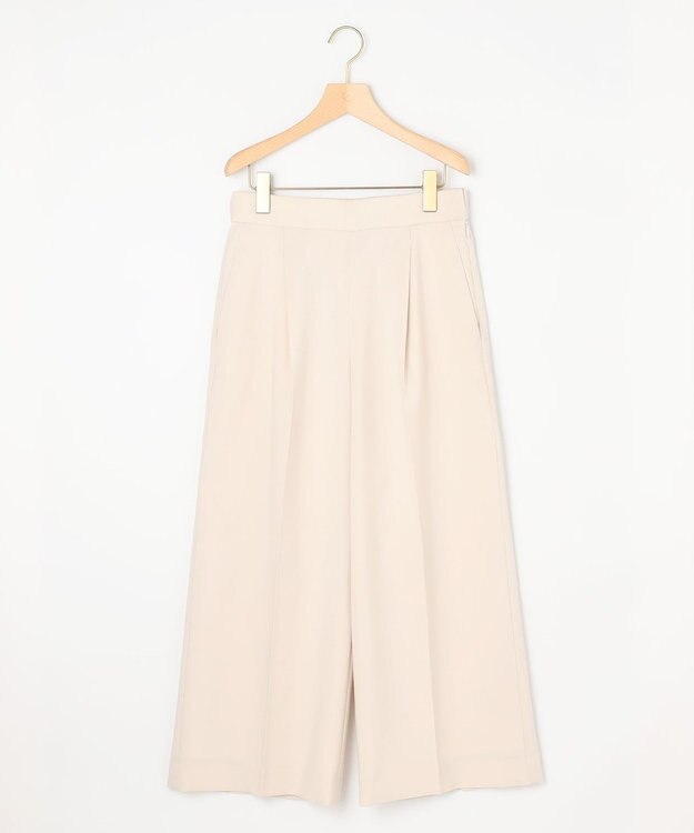 組曲 【美シルエット・ストレッチ・シワになりにくい】オシャクロス ガウチョパンツ アイボリー系