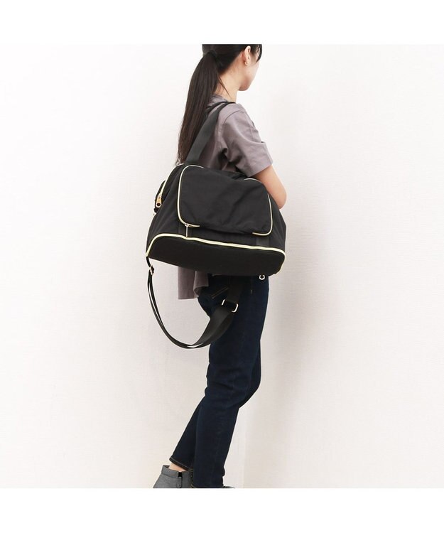 UNBILLION カシュカシュ cachecache / ポータブルシワナイロンボストンバッグ ブラック