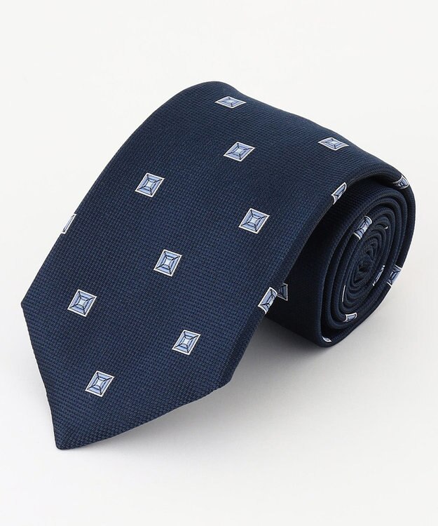 J.PRESS MEN 【FRESHERS COLLECTION】ブロック小紋ネクタイ ネイビー系7