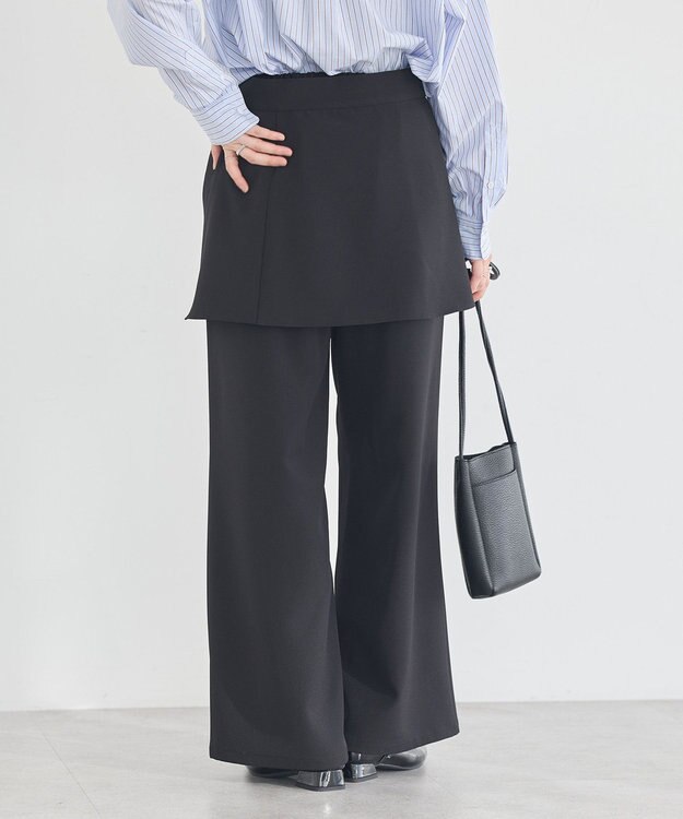 earth music&ecology 【予約】【2WAY】ラップスカート付きパンツ ブラック