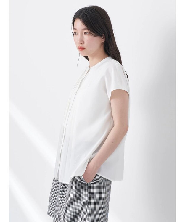 earth music&ecology タックデザインブラウス Off White