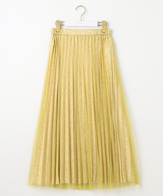 ANY SIS 【洗える】チュールレイヤードプリーツ スカート マスタード